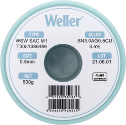 Weller WSW SAC M1 Soldeertin loodvrij Spoel Sn3.0Ag0.5Cu 500