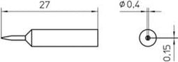 Weller XNT 1SC Soldeerpunt Beitelvorm Grootte soldeerpunt 0.4 mm Lengte soldeerpunt: 27 mm Inhoud: 1 stuk(s)