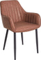 WELLSTON - Eetkamerstoel set van 2 - Bruin - Kunstleer