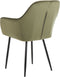 WELLSTON - Eetkamerstoel set van 2 - Olijfgroen - Fluweel
