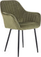 WELLSTON - Eetkamerstoel set van 2 - Olijfgroen - Fluweel