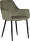 WELLSTON - Eetkamerstoel set van 2 - Olijfgroen - Fluweel
