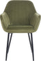 WELLSTON - Eetkamerstoel set van 2 - Olijfgroen - Fluweel