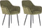 WELLSTON - Eetkamerstoel set van 2 - Olijfgroen - Fluweel
