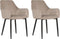 WELLSTON - Eetkamerstoel set van 2 - Taupe - Fluweel