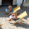 Weltevree | Beach Chair | Strandstoel Opvouwbaar, Tuinstoel, Campingstoel, Kampeer Stoel Strand | Beukenhout & Organisch Katoen | Rood/Blauw
