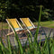 Weltevree | Beach Chair | Strandstoel Opvouwbaar, Tuinstoel, Campingstoel, Kampeer Stoel Strand | Beukenhout & Organisch Katoen | Geel/Groen