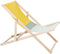 Weltevree | Beach Chair | Strandstoel Opvouwbaar, Tuinstoel, Campingstoel, Kampeer Stoel Strand | Beukenhout & Organisch Katoen | Geel/Groen