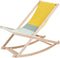 Weltevree | Beach Rocker | Schommelstoel Strand, Tuinstoel, Strandstoel Opvouwbaar, Campingstoel | Beukenhout & Organisch Katoen | Geel/Groen