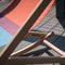 Weltevree | Beach Rocker | Schommelstoel Strand, Tuinstoel, Strandstoel Opvouwbaar, Campingstoel | Beukenhout & Organisch Katoen | Rood/Blauw