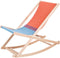 Weltevree | Beach Rocker | Schommelstoel Strand, Tuinstoel, Strandstoel Opvouwbaar, Campingstoel | Beukenhout & Organisch Katoen | Geel/Groen