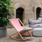 Weltevree | Beach Rocker | Schommelstoel Strand, Tuinstoel, Strandstoel Opvouwbaar, Campingstoel | Beukenhout & Organisch Katoen | Rood/Blauw