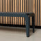 Weltevree | Bended Bench | Tuinbank | Buitenbank 3 Persoons | Aluminium Gepoedercoate Afwerking | Tuinmeubel | Grijsblauw RAL 5008