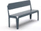 Weltevree | Bended Bench | Tuinbank met Rugleuning | Buitenbank 3 Persoons | Aluminium Gepoedercoate Afwerking | Tuinmeubel | Grijsblauw RAL 5008