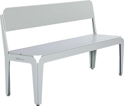 Weltevree | Bended Bench | Tuinbank met Rugleuning - Buitenbank 3 Persoons | Aluminium Gepoedercoate Afwerking | Tuinmeubel | Agaatgrijs RAL 7038