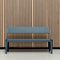 Weltevree | Bended Bench | Tuinbank met Rugleuning | Buitenbank 3 Persoons | Aluminium Gepoedercoate Afwerking | Tuinmeubel | Grijsblauw RAL 5008