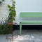 Weltevree | Bended Bench | Tuinbank met Rugleuning | Buitenbank 3 Persoons | Aluminium Gepoedercoate Afwerking | Tuinmeubel | Lichtgroen RAL 6021