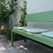 Weltevree | Bended Bench | Tuinbank met Rugleuning | Buitenbank 3 Persoons | Aluminium Gepoedercoate Afwerking | Tuinmeubel | Lichtgroen RAL 6021