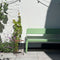 Weltevree | Bended Bench | Tuinbank met Rugleuning | Buitenbank 3 Persoons | Aluminium Gepoedercoate Afwerking | Tuinmeubel | Lichtgroen RAL 6021