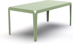 Weltevree | Bended Table | Aluminium Tuintafel 90 x 180 cm | Tuinmeubel, Buitentafel, Eettafel Buiten | Tuin Tafel 6 Personen | Lichtgroen