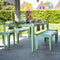 Weltevree | Bended Table | Aluminium Tuintafel 90 x 270 cm | Tuinmeubel, Buitentafel, Eettafel Buiten | Tuin Tafel 12 Personen | Lichtgroen