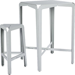 Weltevree | Bended Table High | Hoge Stalen Bar Tafel Buiten | Tuintafel, Bartafel | Gepoedercoat Staal | Agaatgrijs RAL 7038