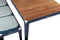 Weltevree | Bended Table Wood | Duurzame Tuintafel Hout & Staal 90 x 220 cm | Eettafel Buiten Essenhout, Tuinmeubel | Tuin Tafel 8 Personen | Grijsblauw