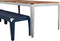 Weltevree | Bended Table Wood | Duurzame Tuintafel Hout & Staal 90 x 220 cm | Eettafel Buiten Essenhout, Tuinmeubel | Tuin Tafel 8 Personen | Agaatgrijs