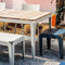 Weltevree | Bended Table Wood | Duurzame Tuintafel Hout & Staal 90 x 220 cm | Eettafel Buiten Essenhout, Tuinmeubel | Tuin Tafel 8 Personen | Agaatgrijs