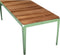 Weltevree | Bended Table Wood | Duurzame Tuintafel Hout & Staal 90 x 220 cm | Eettafel Buiten Essenhout, Tuinmeubel | Tuin Tafel 8 Personen | Lichtgroen