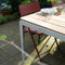Weltevree | Bended Table Wood | Duurzame Tuintafel Hout & Staal 90 x 220 cm | Eettafel Buiten Essenhout, Tuinmeubel | Tuin Tafel 8 Personen | Agaatgrijs