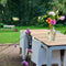 Weltevree | Bended Table Wood | Duurzame Tuintafel Hout & Staal 90 x 220 cm | Eettafel Buiten Essenhout, Tuinmeubel | Tuin Tafel 8 Personen | Agaatgrijs
