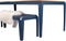 Weltevree | Bended Table Wood | Duurzame Tuintafel Hout & Staal 90 x 220 cm | Eettafel Buiten Essenhout, Tuinmeubel | Tuin Tafel 8 Personen | Grijsblauw