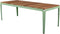 Weltevree | Bended Table Wood | Duurzame Tuintafel Hout & Staal 90 x 220 cm | Eettafel Buiten Essenhout, Tuinmeubel | Tuin Tafel 8 Personen | Lichtgroen