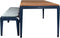 Weltevree | Bended Table Wood | Duurzame Tuintafel Hout & Staal 90 x 220 cm | Eettafel Buiten Essenhout, Tuinmeubel | Tuin Tafel 8 Personen | Grijsblauw