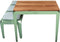 Weltevree | Bended Table Wood | Duurzame Tuintafel Hout & Staal 90 x 220 cm | Eettafel Buiten Essenhout, Tuinmeubel | Tuin Tafel 8 Personen | Lichtgroen