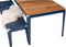 Weltevree | Bended Table Wood | Duurzame Tuintafel Hout & Staal 90 x 220 cm | Eettafel Buiten Essenhout, Tuinmeubel | Tuin Tafel 8 Personen | Grijsblauw