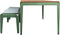 Weltevree | Bended Table Wood | Duurzame Tuintafel Hout & Staal 90 x 220 cm | Eettafel Buiten Essenhout, Tuinmeubel | Tuin Tafel 8 Personen | Lichtgroen