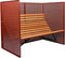Weltevree | Patio Bench High | Tuinbank met Privacy, Buitenbank | Stalen Frame & Eucalyptus Houten Zitting | Weerbestendig | Rood RAL 3009