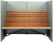 Weltevree | Patio Bench High | Tuinbank met Privacy, Buitenbank | Stalen Frame & Eucalyptus Houten Zitting | Weerbestendig | Cement Grijsgroen RAL 5008