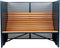 Weltevree | Patio Bench High | Tuinbank met Privacy, Buitenbank | Stalen Frame & Eucalyptus Houten Zitting | Weerbestendig | Grijsblauw RAL 5008