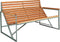 Weltevree | Patio Bench | Tuinbank, Buitenbank | Stalen Frame & Eucalyptus Houten Zitting | Weerbestendig | Cement Grijsgroen RAL 5008