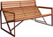 Weltevree | Patio Bench | Tuinbank, Buitenbank | Stalen Frame & Eucalyptus Houten Zitting | Weerbestendig | Rood RAL 3009