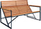 Weltevree | Patio Bench | Tuinbank, Buitenbank | Stalen Frame & Eucalyptus Houten Zitting | Weerbestendig | Grijsblauw RAL 5008