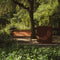 Weltevree | Patio Bench | Tuinbank, Buitenbank | Stalen Frame & Eucalyptus Houten Zitting | Weerbestendig | Grijsblauw RAL 5008