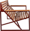 Weltevree | Patio Bench | Tuinbank, Buitenbank | Stalen Frame & Eucalyptus Houten Zitting | Weerbestendig | Rood RAL 3009