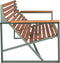 Weltevree | Patio Bench | Tuinbank, Buitenbank | Stalen Frame & Eucalyptus Houten Zitting | Weerbestendig | Cement Grijsgroen RAL 5008
