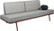 Weltevree | Sofabed | Ligbed Tuin, Zonnebed, Loungebed Buiten Loungebank | Tuinmeubel | Waterdicht | Max, 250 Kg | Lichtgrijze Kussens & Rood Frame