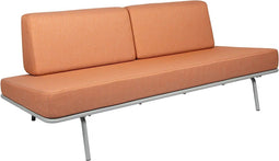 Weltevree | Sofabed | Ligbed Tuin, Zonnebed, Loungebed Buiten Loungebank | Tuinmeubel | Waterdicht | Max, 250 Kg | Oranje Kussens & Grijs Frame