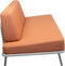Weltevree | Sofabed | Ligbed Tuin, Zonnebed, Loungebed Buiten Loungebank | Tuinmeubel | Waterdicht | Max, 250 Kg | Oranje Kussens & Grijs Frame